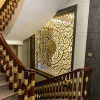 Pembatas Ruangan Baja Anti Karat dengan Pola Awan Ukiran Tangan, Partisi Logam Gaya Cina Kustom untuk Dekorasi Interior Rumah