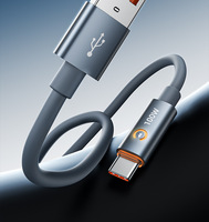 Nouveau câble de charge USB-C 100W à charge rapide, compatible avec l'IA, arrêt automatique, entièrement compatible, pour téléphone portable, câble de charge en silicone