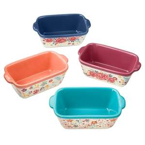 Floral 4.8inch Baking Accessory Dish <strong>Ceramic</strong> <strong>Mini</strong> Bread <strong>Loaf</strong> <strong>Pans</strong>