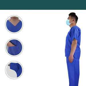 डिस्पोजेबल लैब कोट sms गैर बुना कपड़े वाटरप्रूफ स्क्रब - Product Image 2