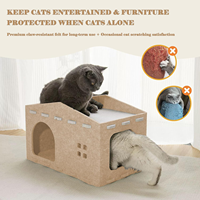 Nouvelle maison pour chat en forme de rectangle blanc, design mignon, maison pour chat d'intérieur et d'extérieur, respectueuse de l'environnement, résistante à l'adhérence, résistante à l'usure