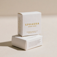 Boîtes de savon en carton blanc écologique en gros avec estampage en feuille d'or Emballage activé minimaliste pour les marques de soins de la peau