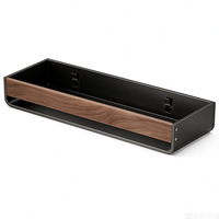 Étagère murale en métal couleur noyer pour salle de bain, porte-serviettes et rangement de cosmétiques, sans perçage, étagères flottantes