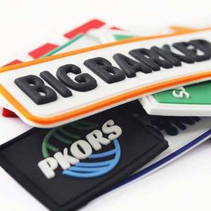 3D Personalized Logo Heat Transfer End Fold Eco-Friendly Silicone Rubber Garment Labels with PVC - Product Image 3