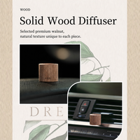 Diffuseur voiture en bois de noyer naturel, clip d’aromathérapie aux huiles essentielles, support OEM/ODM