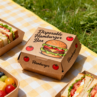 Boîte à hamburger de luxe fantaisie fabriquée en Chine, écologique, biodégradable, réutilisable, micro-ondable, personnalisée, petite boîte à emporter pour la famille