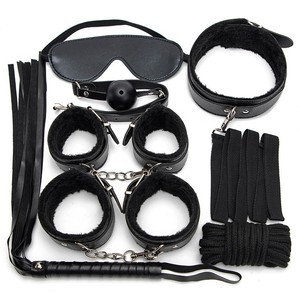 Yetişkin oyuncaklar deri esaret seti 7 adet çin seksi erkekler deri yetişkin oyuncaklar erkekler için Bdsm seks göz maskesi ve eldiven günlük ihtiyaçlar - Product Image 2