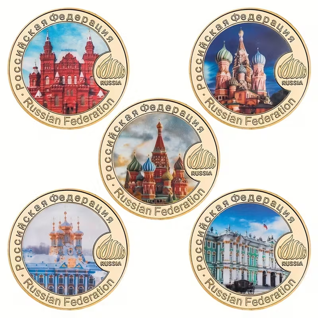 Free Log Russia Tourist Souvenir Coin City Travel Gifts Printing Token Museum Cultural Commemorative Coin