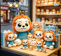 Boneka Singa Karakter Plushie Lembut Isi Dakron untuk Hadiah Promosi Boneka Plushie Custom