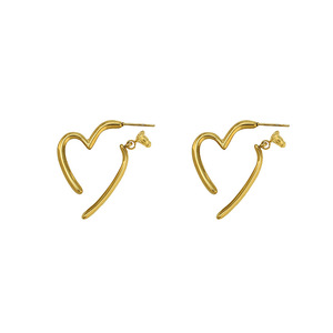 Heart Shape Gold <b>Stud</b> Earrings <b>Titanium</b> Steel Lightweight Fashion Jewelry Gift For Women 2025 New Style - Product Image 5