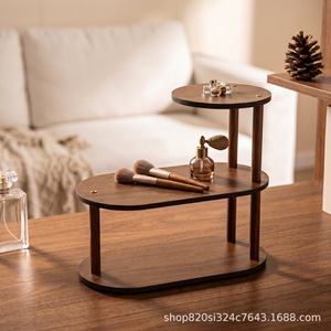 Tabletop <b>teacup</b> rack, solid wood, modern Chinese style antique display shelf, small tea room tea set and tea display rack - Product Image 2