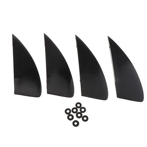 Ensemble de ailerons de kitesurf 4 pièces en ABS noir durable pour sports nautiques en mer - Product Image 1