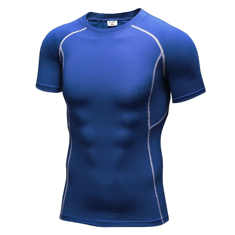 Camisetas de compresión de manga corta para hombre de alto elástico de secado rápido baratas camisetas deportivas ajustadas para gimnasio camisetas sin mangas
