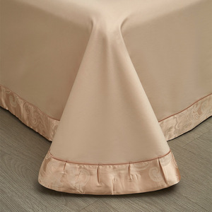 Luxury Jacquard Sheen <b>Silk</b> Satin Bedding Set 4 Pcs <b>Sheet</b> Style All Seasons Breathable Home Use - Product Image 3
