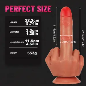 Hot Koop Sex Toys Vrouwelijke Vaginale Masturbatie Afrikaanse Dick Siliconen Middelvinger Sucker Cup Dildo Voor Vrouwen