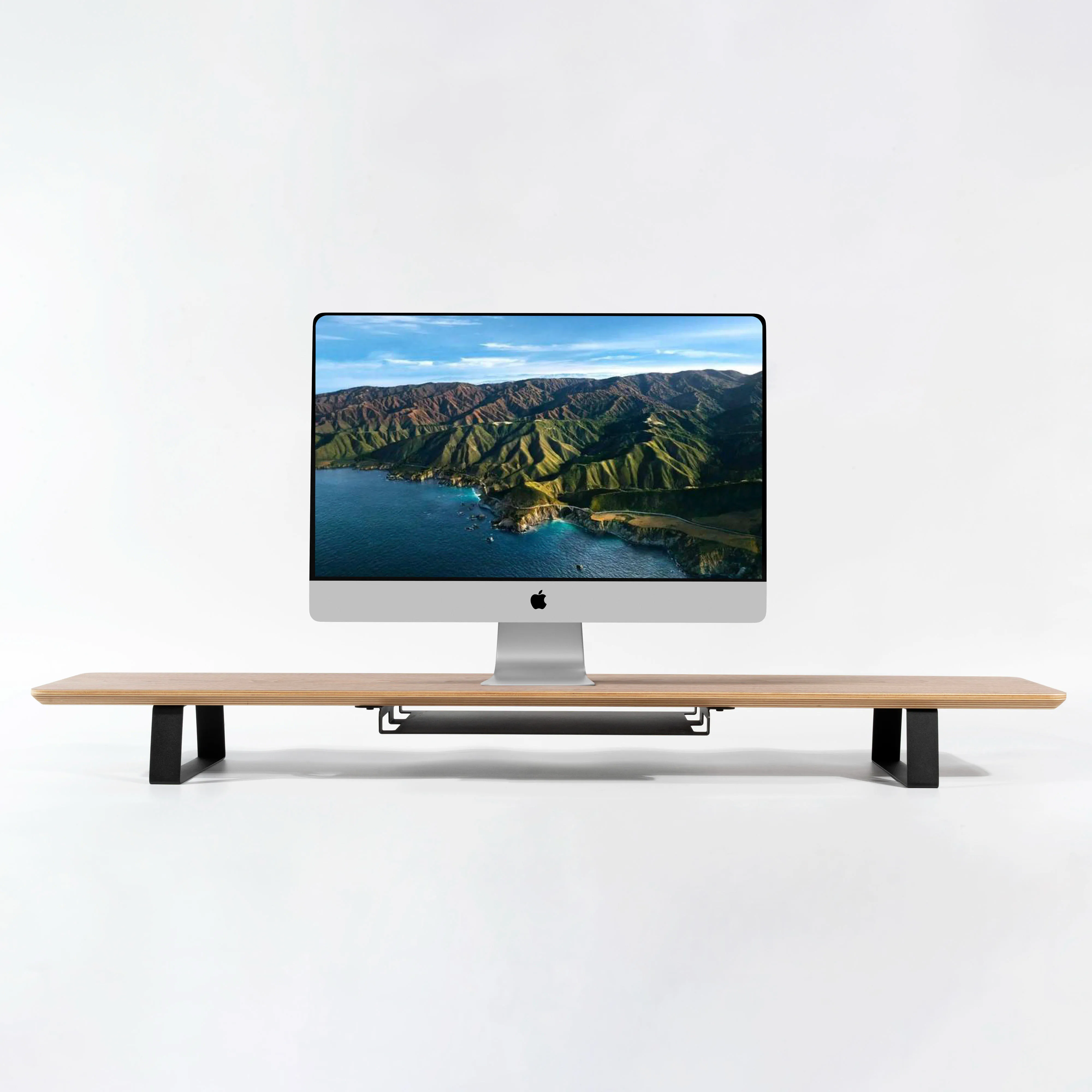 SAMDI Monitor Premium berdiri, rak meja kayu serbaguna dapat disesuaikan ruang tamu sekolah dapat diperpanjang furnitur sekolah Premium