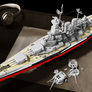 12GO98008 World War II Battleship Aircraft Carrier Plastic Building Block Model 800+ Pieces Educational Toy - Product Image 3