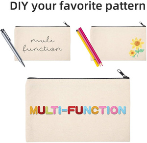 In logo tùy chỉnh bông vải trang điểm túi nhỏ Túi mỹ phẩm với dây kéo - Product Image 3