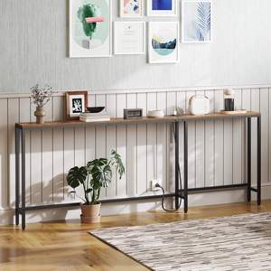 <strong>Narrow</strong> <strong>Console</strong> <strong>Table</strong> <strong>with</strong> Outlets 78.7" Sofa <strong>Table</strong> <strong>Narrow</strong> Long L Shaped Behind Couch Entryway <strong>Table</strong> <strong>with</strong> Charging Station - Product Image 1