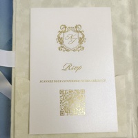 Invitations de mariage élégantes personnalisées beiges avec dorure à chaud – Carte d'invitation en billet pour fête de mariage moderne