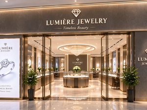 Vitrine à bijoux haut de gamme, comptoir en marbre sur mesure, vitrine à bijoux en verre LED pour magasin de détail de luxe - Product Image 3