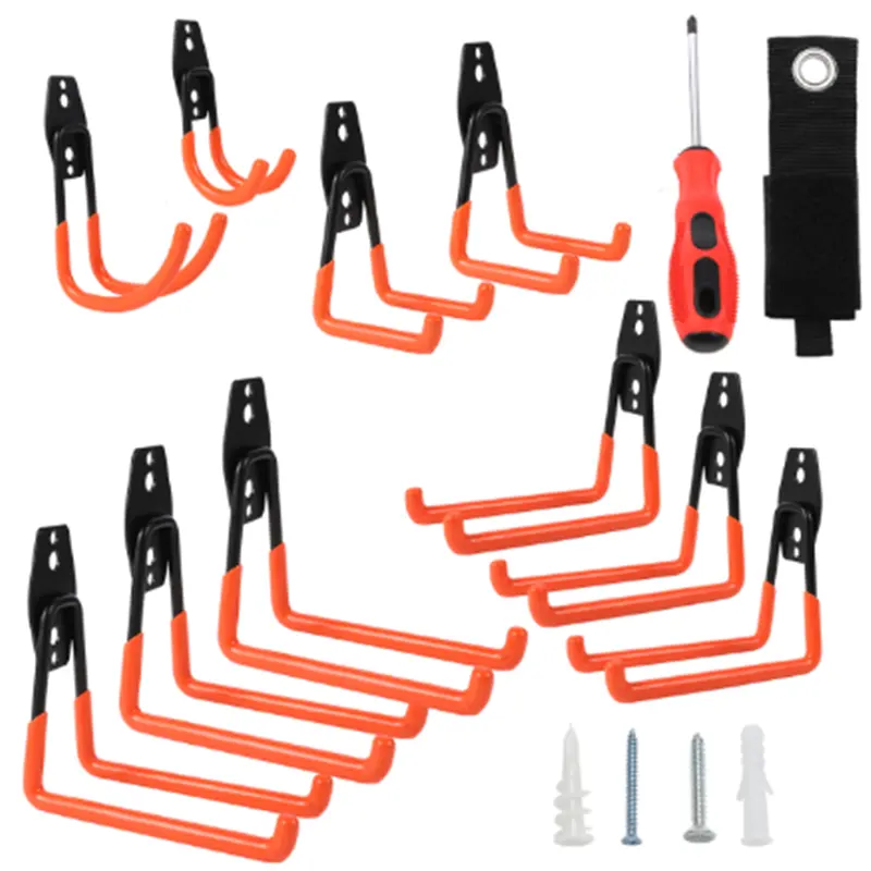 12 pcs garage ganci kit Garage Parete Hardware Strumento di Visualizzazione del Metallo Pegboard Con Gancio Peg Bordo