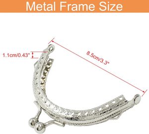 Piutouyar Pcs Metal <b>Purse</b> Frame Vintage Bag Kiss Clasp Lock Retro Style Arch Frame Coin <b>Purse</b> Hardware With Lotus Beads Embossed - Product Image 2
