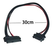Cable SATA Serial ATA de 22 pines (7+15) hembra a SATA Slimline de 13 pines (7+6) macho, cable convertidor de 30 cm/1 pies/12 pulgadas