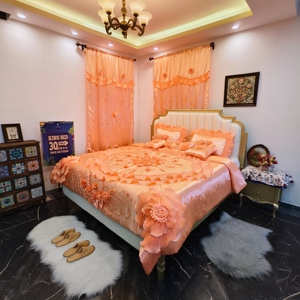 Ensemble de literie de luxe pour mariage, 10 pièces, taille king, <span class=keywords><strong>couette</strong></span> et rideaux assortis, Juego De Cama Con Cortinas - Product Image 5
