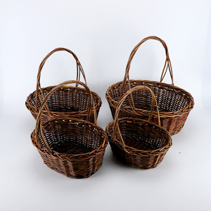 Phong Cách Cổ Liễu Hoa <span class=keywords><strong>Wicker</strong></span> Giỏ Và Hộp Hot Bán Cho Lớn Phục Sinh Trang Trí Món Quà Lưu Trữ Vòng Tròn Mộc Mạc Thiết Kế - Product Image 2