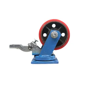 Amazon Hot-Selling High Load 12 Inch 2 Ton Red Iron Core 360 Degree Swivel Super Heavy Duty Pu Caster Wheel