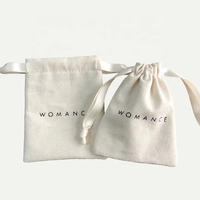 Sac en toile à cordon personnalisé avec logo imprimé, emballage cadeau pour bijoux, pochette en toile de coton biologique