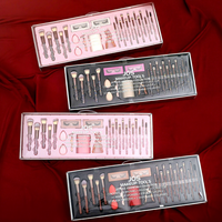 Ensemble de 25 pinceaux de maquillage Glitz and Glam avec strass, style professionnel, vente en gros, pinceaux de maquillage de luxe avec boîte cadeau