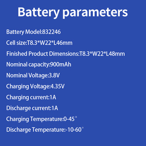 Batería de Polímero de Litio Recargable de 3.8V 900mAh, Celda de Bolsa LiPo para Dispositivos Inteligentes, Electrónica Portátil y Equipos Médicos - Product Image 5