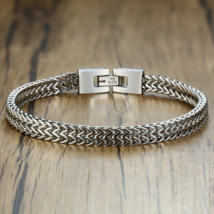 Fashion men Jewelry Stainless Steel 316 Franco Double Layers Wheat Link Chain Men Bracelet