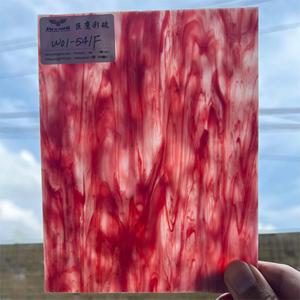 Juying Brand 3mm Art Tiffany Opal lastra di vetro colorato Cooper Red Texture Glass facile da tagliare - Product Image 4