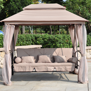 Hoge Kwaliteit Swing Stoel Tuin 3 Zits Dak Outdoor Metalen Patio Smeedijzeren Patio Schommels Bed - Product Image 2