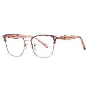 Occhiali MS 82326 di Lusso Senza Tempo con Protezione dalla Luce Blu, Montatura in Metallo Lucido e Aste Geometriche in TR - Product Image 5