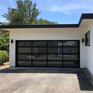 Puerta de Garaje Automática Moderna para Vivienda, Puerta Seccional <span class=keywords><strong>Residencial</strong></span> de Vista Completa, Puerta de Seguridad de Aleación de Aluminio - Product Image 1