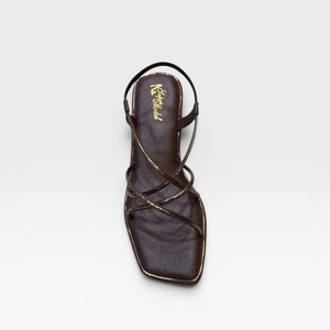 Sandales élégantes marron à talon carré et brides pour femme, chaussures de mode à bout ouvert, idéales pour les soirées et le quotidien, talons confortables - Product Image 2