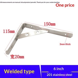 Кронштейн из нержавеющей стали с матовой отделкой, треугольный, для настенных полок, настенный, для перегородок, фиксированный, под прямым углом, китайского производства - Product Image 6