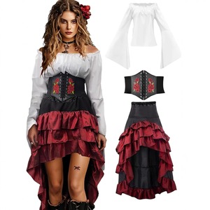 Disfraz de <span class=keywords><strong>Pirata</strong></span> Medieval Unisex para Halloween, Falda de Personaje de Fantasía para Adultos, Disfraz de Cosplay para Juego de Roles - Product Image 4