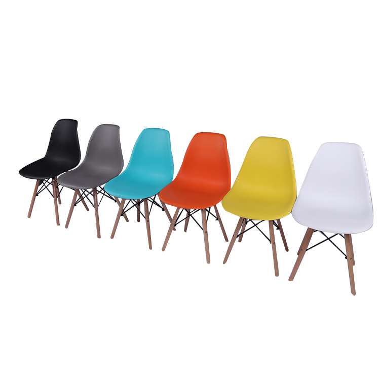 Modern Mid-Century Side Chair Style wooden Legs White Dining Chair Plastic for Sale