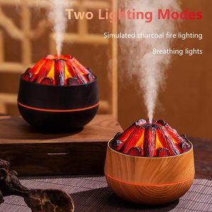 Nuevo Humidificador con Efecto de Fuego de Carbón, Capacidad de 300 ml, Alimentado por USB, Portátil para Uso Doméstico en Mesa, con Función de Pulverización - Product Image 3