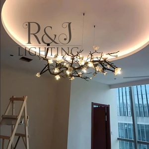 <span class=keywords><strong>Lustre</strong></span> moderne en forme de branche d'arbre <span class=keywords><strong>et</strong></span> de pétale, en <span class=keywords><strong>cuivre</strong></span>, adapté aux cuisines, aux salons <span class=keywords><strong>et</strong></span> aux chambres. - Product Image 3