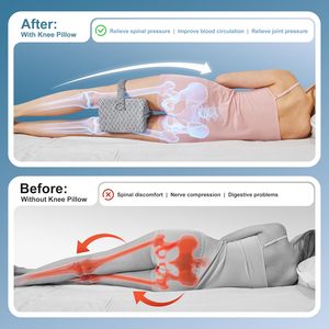 Almohada <span class=keywords><strong>para</strong></span> rodillas y piernas <span class=keywords><strong>para</strong></span> personas que duermen de lado - Alivio del dolor de cadera, espuma viscoelástica, lavable y transpirable, diseño ergonómico - Product Image 5