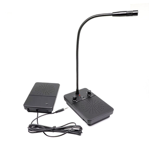 Microphone à condensateur puissant à col de cygne, système d'interphone filaire avec haut-parleurs pour entreprises, banques, écoles, hôpitaux et comptoirs - Product Image 1