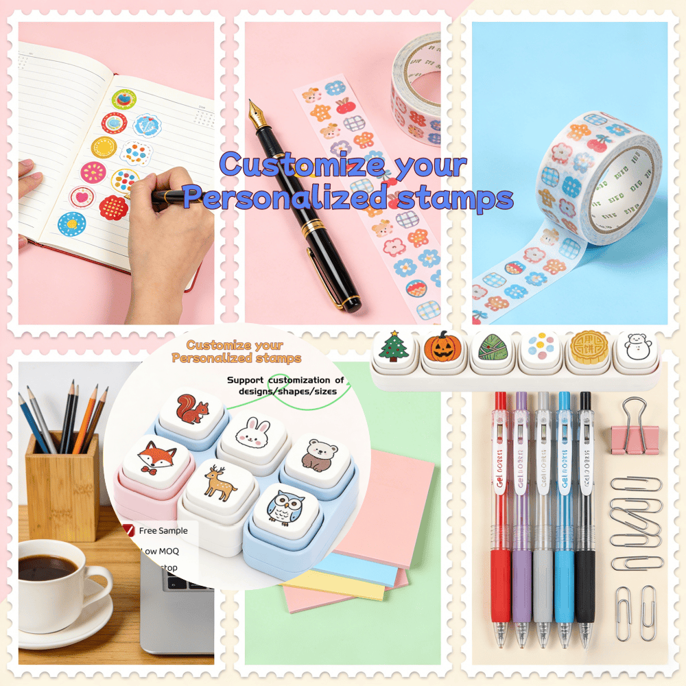 Cute Animal Mini Stamps Set Removable