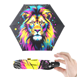 <span class=keywords><strong>Paraguas</strong></span> pequeño plegable con estampado personalizado al por mayor para mujer, compra en lote de accesorios <span class=keywords><strong>personalizados</strong></span> con estampado de logotipo automático de 3 pliegues para mujer - Product Image 1