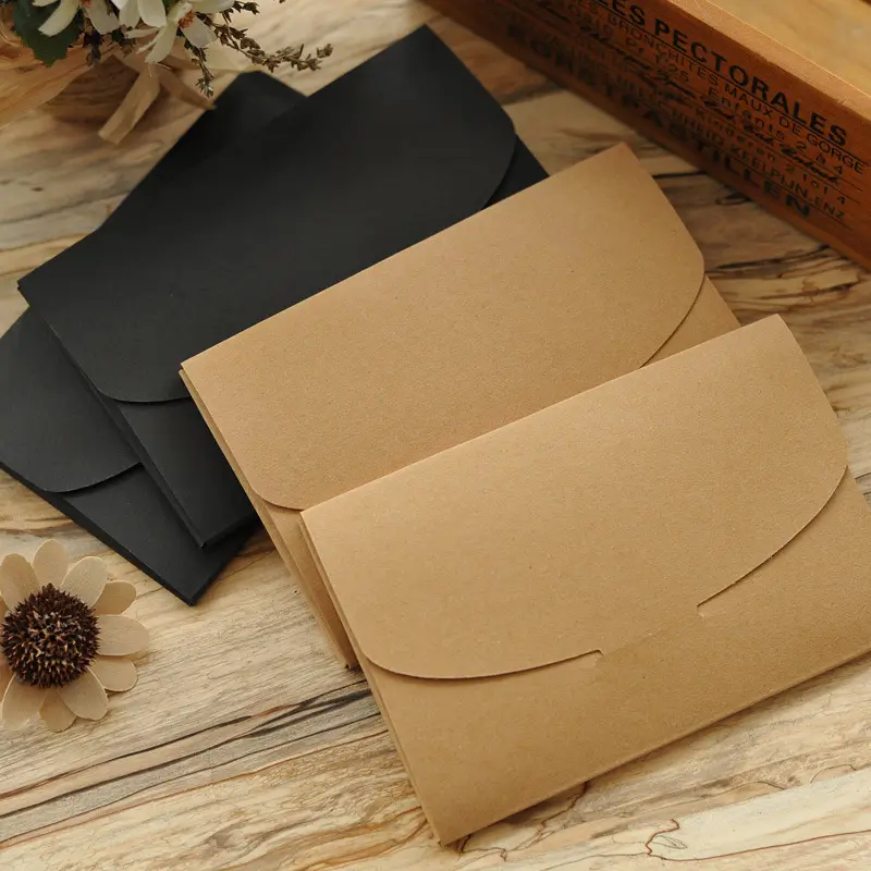 맞춤형 크래프트 종이 봉투와 흰색 재활용 미니 종이 접는 사각형 봉투
